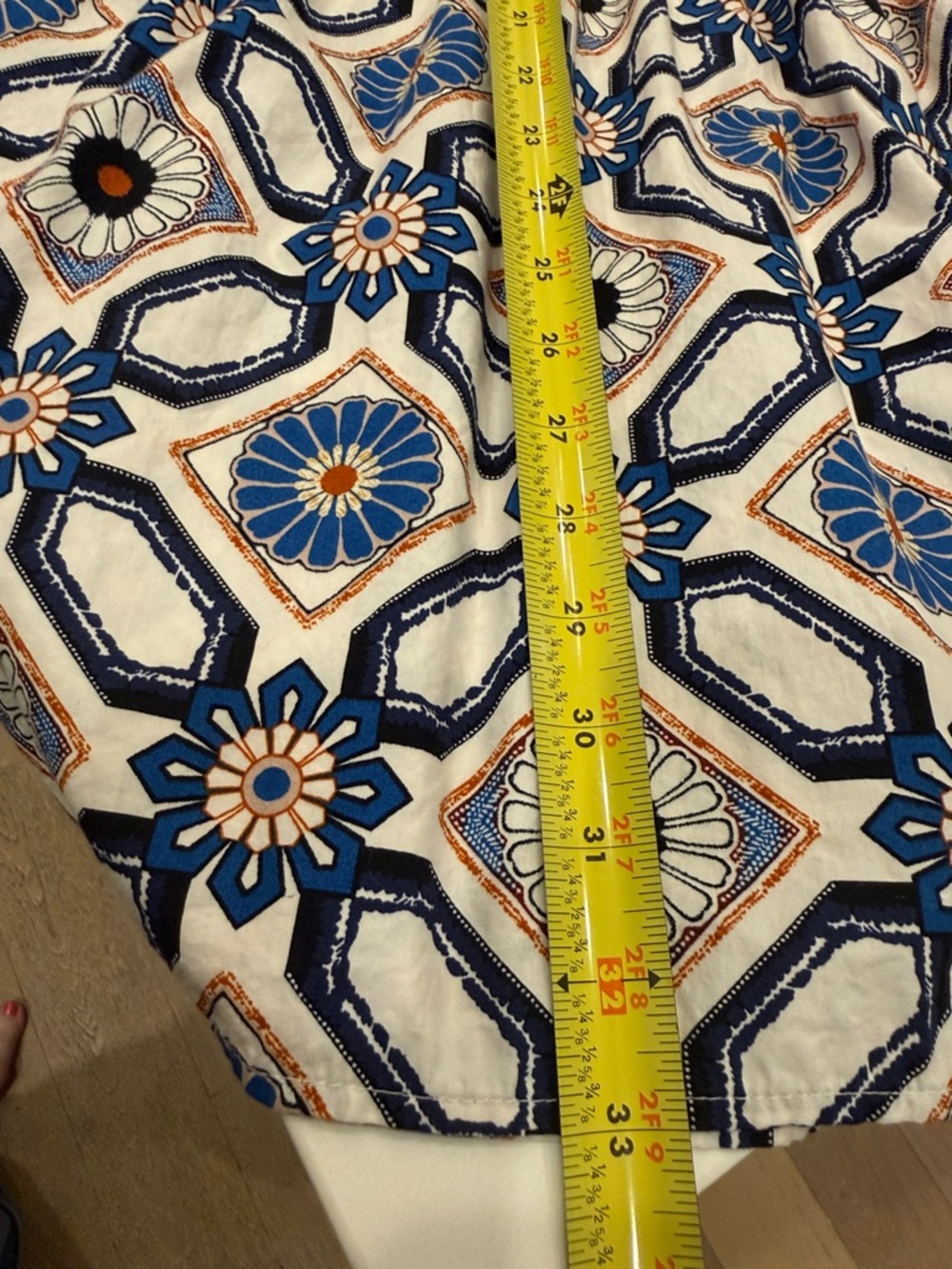 Maeve Geometric Floral Maxi Dress in White and Blue - Picture 10 of 11